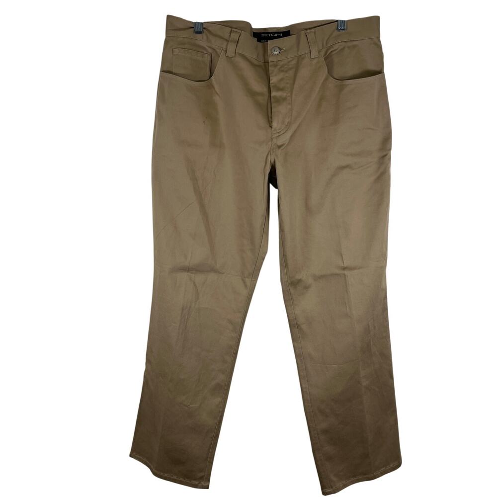 Vintage Kenneth Cole Pants Mens 36/30 Brown Tan Stretch Twill Chino Hongkong